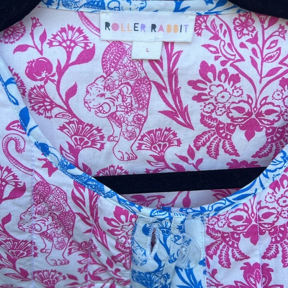 Roller Rabbit Multicolor Block Print Cotton Quilted Jacket - Picture 12 of 13